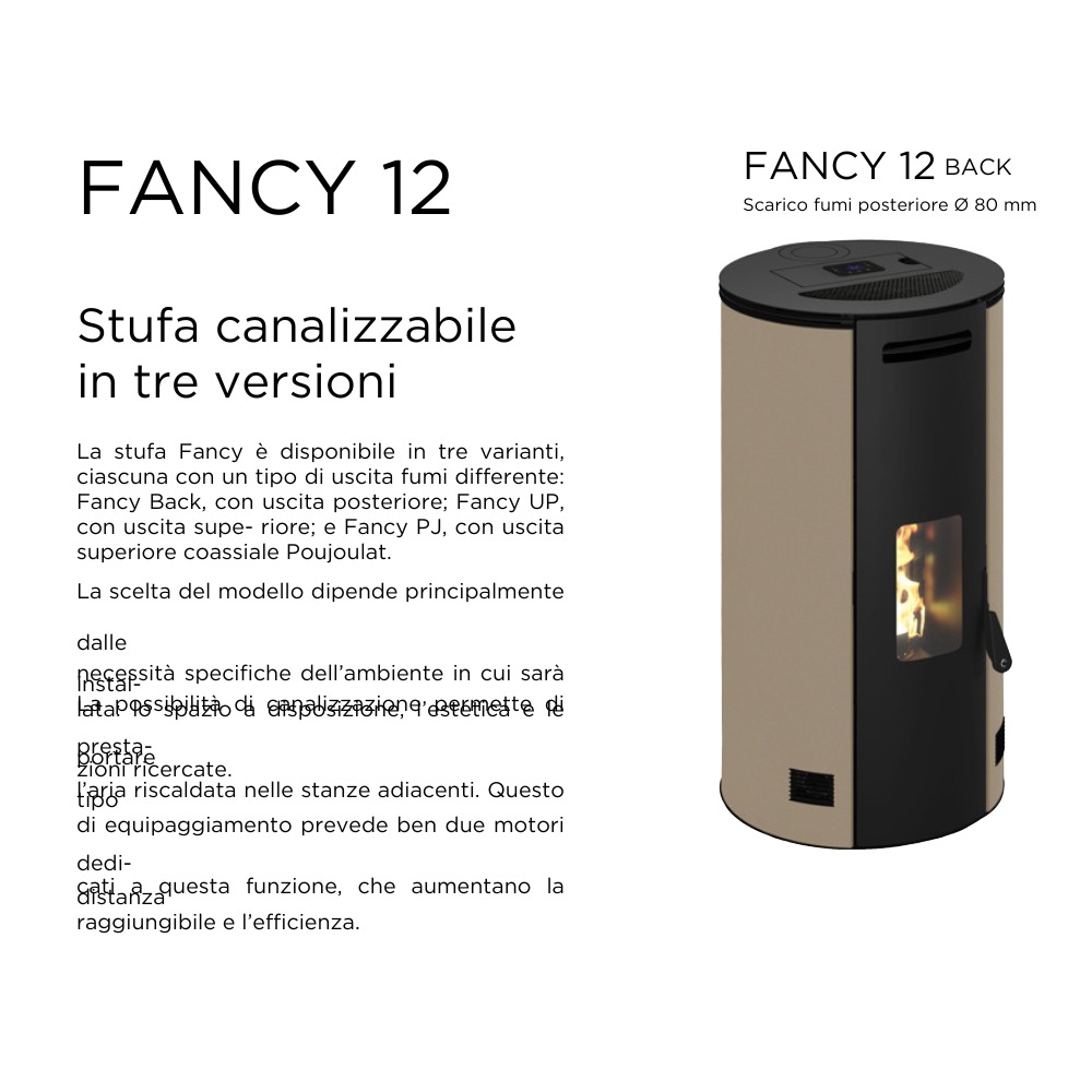 Stufa pellet Fancy 12 Termovana dettagli